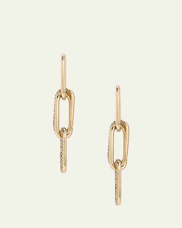 Crystal Paperclip Link Drop Earrings